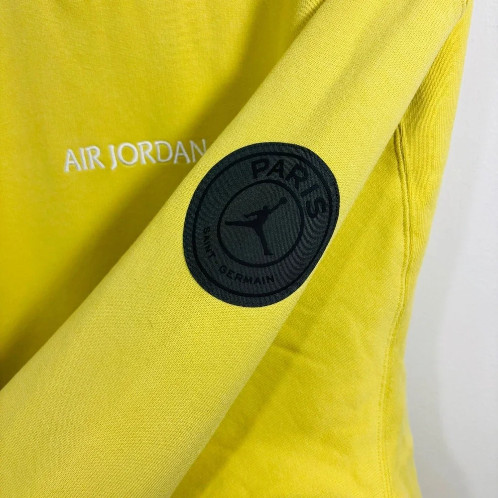 Jordan PSG Paris Wordmark Fleece Pullover‎ Yellow Hoodie FN5324-700 Men XL